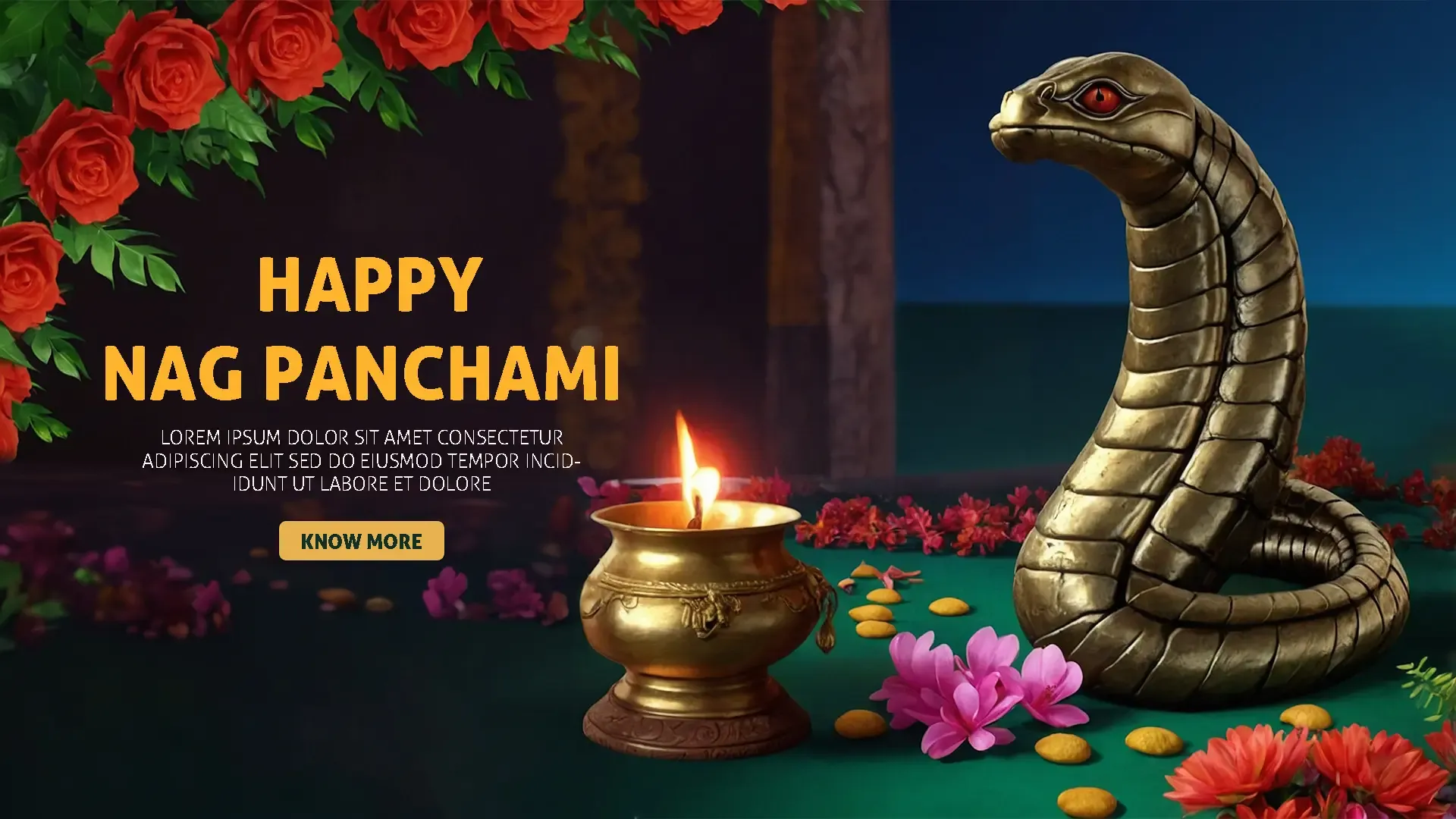 Happy Nag Panchami Template with Serene and Spiritual